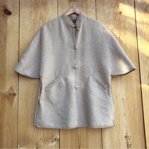 Artesanias Mon Repos Handmade Alpaca Wool Tan Sweater Cardigan Sz Medium
